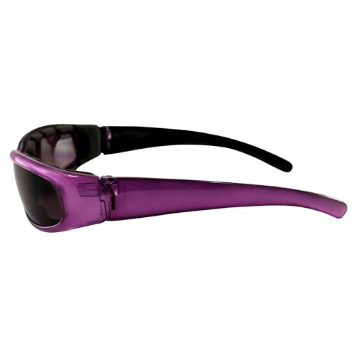 Chix Rally Padded Motorcycle Sunglasses Translucent Purple Frames Gradient Smoke Lens3