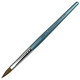 pana USA Acrylic Nail Brush100% Pure Kolinsky Hair New Teal Wood Handle with Silver Ferrule Oval Crimped Shaped Style (Size # 8)