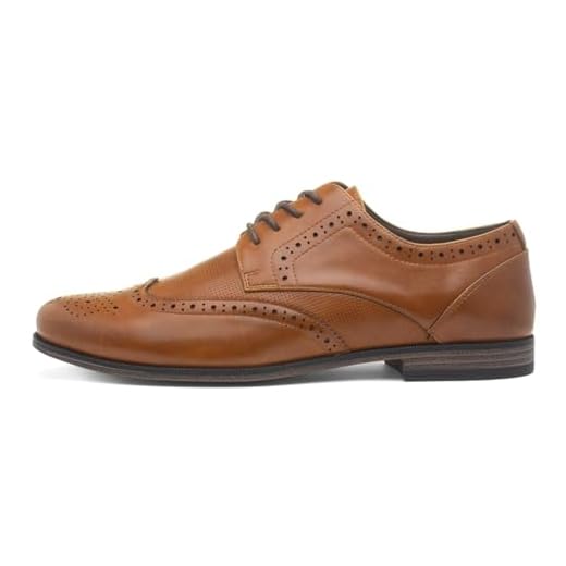 Beckett Billy Mens Lace Up Tan Brogue Shoe - Size 10 UK - Brown