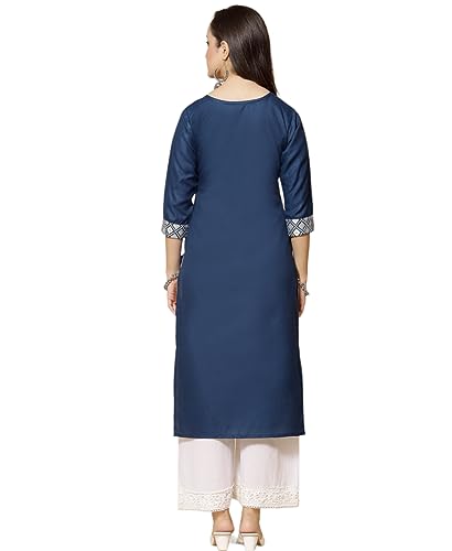 Image of Women's A-Line Cotton Embroidery Red Kurti |Red