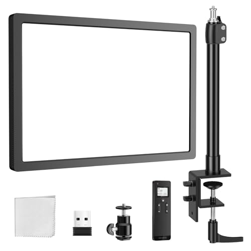 NEEWER 25W 12,9'' LED avec Support de Bureau,Remote 2,4GHz,émetteur USB,Contrôle par App PC/Mac,Panneau Lumineux Vidéo à Intensité Variable avec...