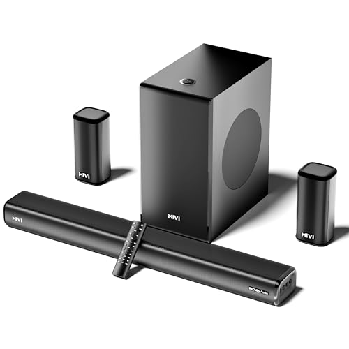 Mivi Nex 800 Dolby Audio Soundbar [New Launch]| 800W Signature Sound | 5.1 Channel Surround Sound Home Theatre with Wired Subwoofer & Satellites| Nex SurroundSphere Tech| Bluetooth v5.3,