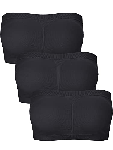 Image of Women Bandeau Bra Padded Strapless Bralette Bra Seamless Bandeau Tube Top Bra