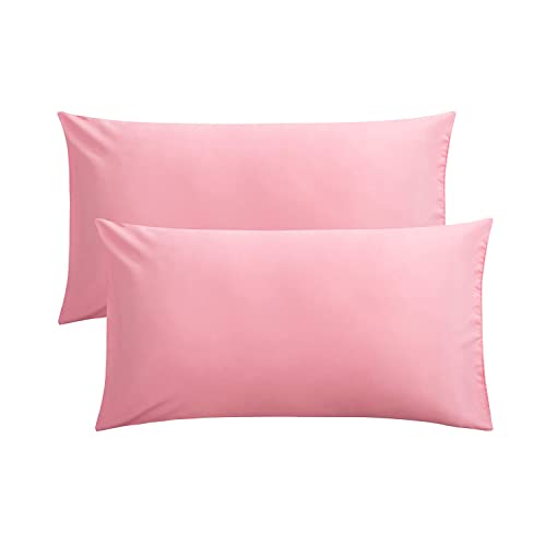 GREATOYAR Pack 2 Fundas de Almohada con Cremallera, Funda de Almohada, Fundas Almohadas, Poliester, Transpirable Suave Antiarrugas, Tamaño 45x90cm, 2 Unidades, Rosa