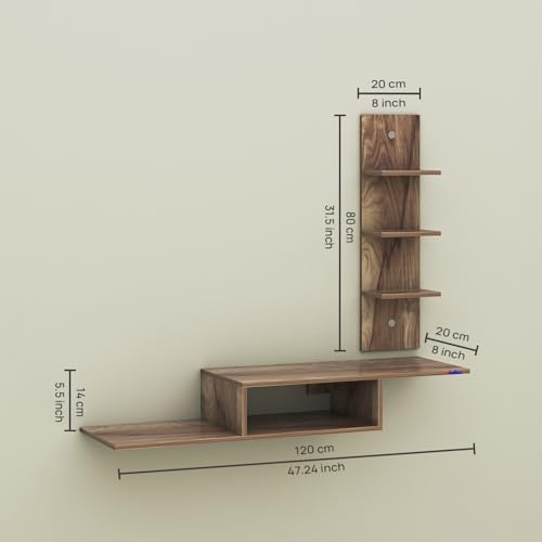 Image of Thomas Engineered Wooden TV Unit /TV Stand /Wall Mounted TV Unit /TV Cabinet /TV Entertainment Unit (CoachWood) - Ideal for Upto 43 inch(D.I.Y)