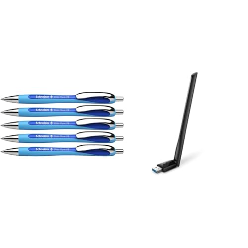 Schneider 132503 Slider Rave XB Kugelschreiber & TP-Link Archer T3U Plus AC1300 High Gain USB WLAN Stick Adapter mit Antennen