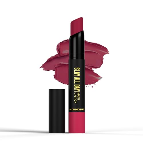 Image of Hilary Rhoda Slay All Day Matte Lipstick | Transfer-proof & Smudge-proof | Long-Lasting & Premium Creamy Lipstick | Waterproof & Vibrant Colour lipstick | 2.6g (Rosewood - Shade 15)