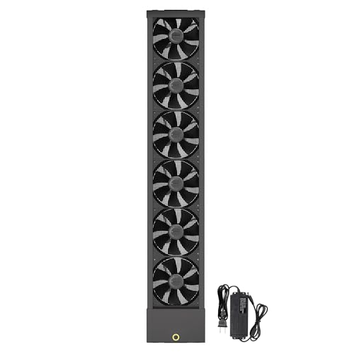 Image of 39.4-41.3 Inch Vertical Window Fan for Sliding Windows - Align Perfectly with Window Top and Bottom Frames Window Fan with Variable Speed for Large Rooms, Garages, or Hot Areas-Exhaust Only (Black)