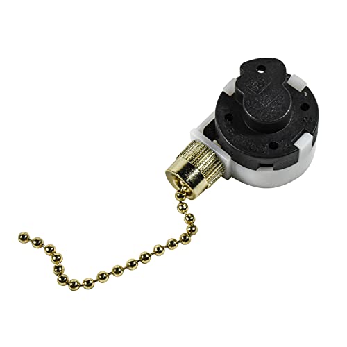 Image of HQRP Ceiling Fan Pull Chain 3-Speed 4-Wire Control Switch Compatible with Westinghouse Ceiling Fan, Function L-1-2-3, L-2-3, L-1-3, L-1-2 + HQRP Coaster