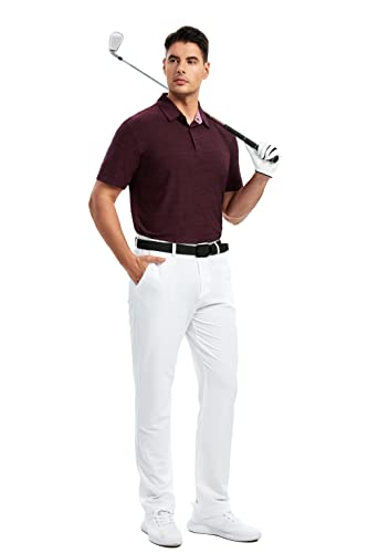 Image of Damipow Premium Golf Shirts for Men Dry Fit Performance Polo Short Sleeve Collared Shirt