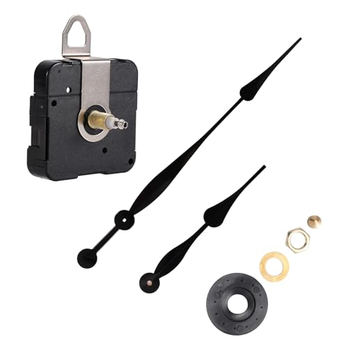 BTFO Kit di Riparazione per Orologi Parete con Lancette Lunghe a Forcella, Alta Coppia Kit per Movimento al Quarzo Meccanismo a Batteria Riparazioni di Orologi e Progetti Personalizzati (Nero)