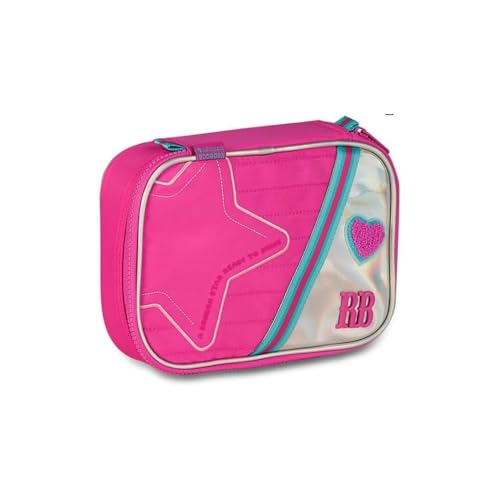 Estojo Quadrado Tie Dye Roxa, Poliéster, 26x16,5x6cm, 2,5 Litros, 13 Espaços para Lápis, com Bolso de Redinha