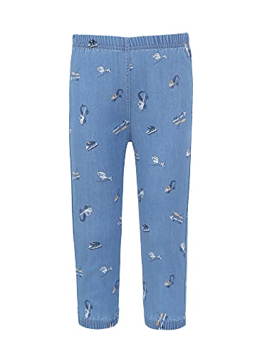 Hansber Kids Boys Girls Cartoon Print Jogger Pants Jeans Summer Denim Pants Cute Lounge Trousers