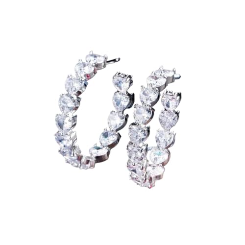 Créoles rondes en C en zircone blanc véritable, le cadeau bijoux or parfait
