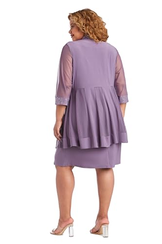 Image of R&M Richards Women's 2-Piece Jacket Dress Set | Knee Length Sheath W / 3 /4 Sleeve Jacket | Mother of The Bride Cocktail Party