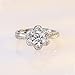 Wycian Halo Rings for Women 14K White Gold Ring Guard Silver Moissanite Flower with Cubic Zirconia Size 10.5 Fashion for Ladies Anniversary Jewelry