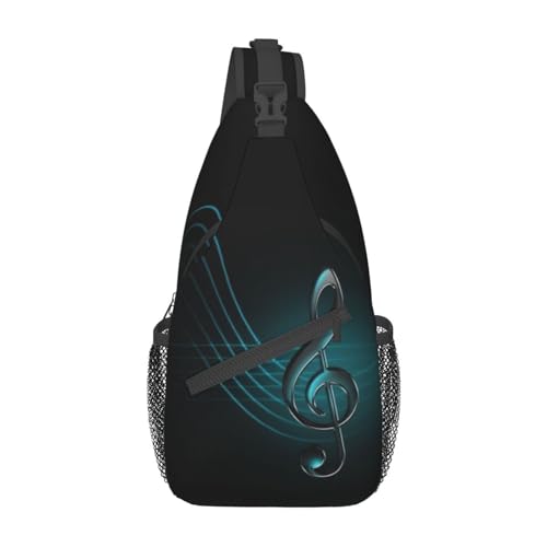 Music Shoulder Bag Music Notes Sling Backpack Daypack Casual Backpack Hiking Bag Notes Backpack Bag