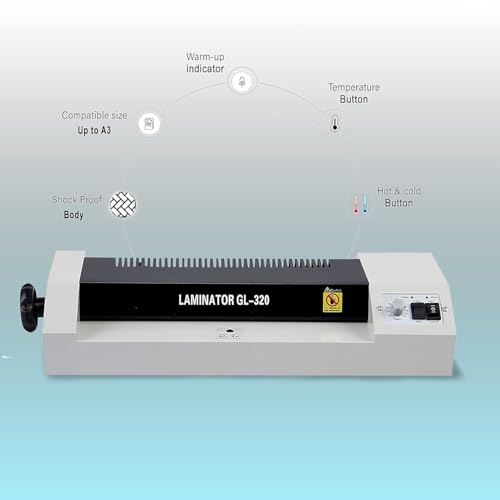 GMP 320 A3 Heavy Duty All in One Professional A3 Laminator, Metal Body with Hold and Cold Switch, Forward & Reverse Button