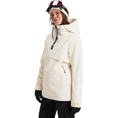 Roxy Women's Standard Shelter Snowboard 10K Waterproof Insulated Ski Jacket, PFAS-Free, Hydrosmart Collar, Buttercream