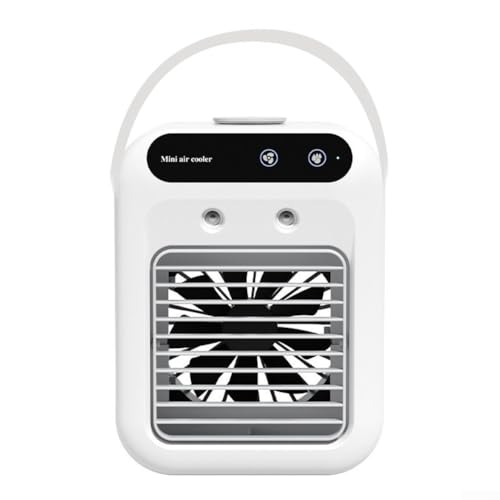 ZiStarlilife Mini ventilador de aire acondicionado de escritorio enfriador personal 1800mAh humidificador con batería con velocidad de viento ajustable