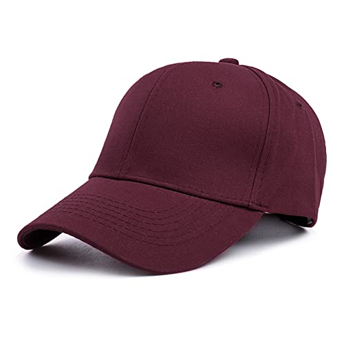 Tabiekacl Baseball Cap für Damen Herren Verstellbar Einfarbig Baumwolle Unisex Baseballkappe Mütze Plain Casual(Weinrot) Cover