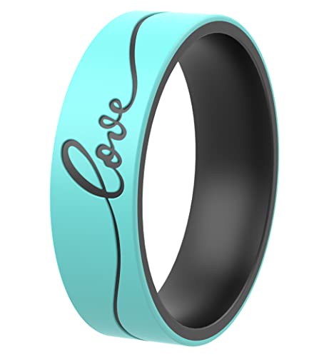 Encuentra reviews de Precio de silicona los más solicitados. 34 ThunderFit - Anillos de boda de silicona para mujer, diseño impreso con láser, colección de bandas femeninas, 8.5-9 (18.90mm), Silicona, Sin piedras preciosas