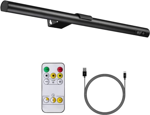 VIGMOJ Lampe sans fil pour tableaux avec télécommande, Lampe pour tableaux avec télécommande 19,7 pouces, LED rechargeable éclairage pour fléchettes...