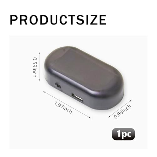 Image of ijuicy 1 PC Car Solar Power Simulated Dummy Alarm, Anti Theft Device, LED Flashing Security Light, USB Charger Port, Red
