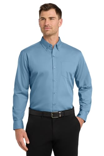 Image of Port Authority Men's Long Sleeve Carefree Button-Down Poplin Shirt
