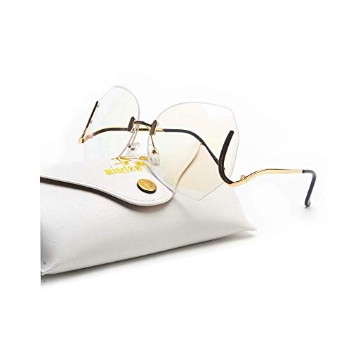 Image of mincl /unique Design Rimless Sunglasses Clear and Color With Box