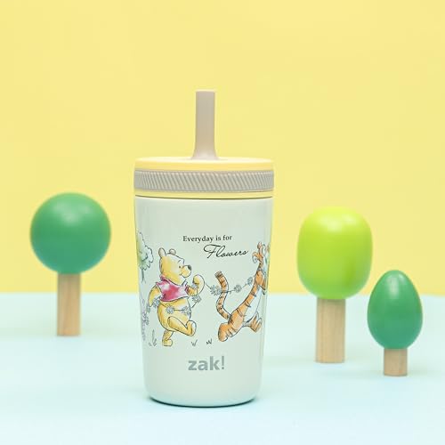 Image of Zak Designs Disney Winnie the Pooh Kelso Toddler Cups For Travel or At Home, 12oz Vacuum Insulated Stainless Steel Sippy Cup With Leak-Proof Design is Perfect For Kids (Winnie the Pooh & Friends)