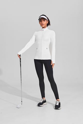 Image of PINSPARK Women's Athletic Jackets Slim Fit Workout Jacket Full Zip Up Running Gym Yoga Sports Tops with Pockets