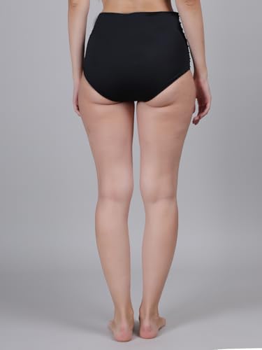 Image of High Waisted Swimsuit Bottom Tummy Control Ruched Bikini Bottom Vintage Bathing Swim Shorts for Women