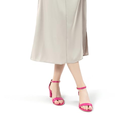 Image of Women's Heeled Sandals Open Toe Ankle Strap 2.5-Inch Chunky Heels Dress Shoes Wide Feet Friendly