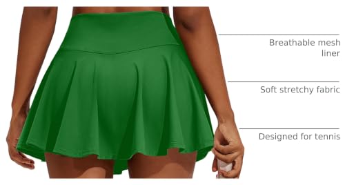 Image of PINSPARK Womens Tennis Skirt Pleated Athletic Skirts with Pockets Shorts High Waisted Golf Skort for Workout Pickleball