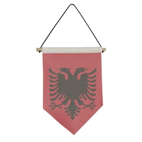 Drapeau national de l'Albanie sur toile : fini les bannières froissées au mur