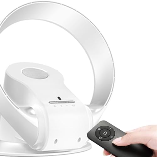 Quiet Bladeless Desk Fan, Wall-Mounted Indoor Fan for Bedroom, Foldable Tower Fan with Remote Control, Space-Saving Design, Sleek Dark Gray Finish