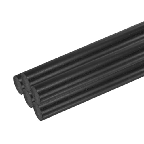 Image of uxcell 5 Pcs Black Plastic Rods 38 x 304mm ABS Styrene Round Stick Round Solid Bar DIY Model for DIY Toys Building Making Architectural Model Making