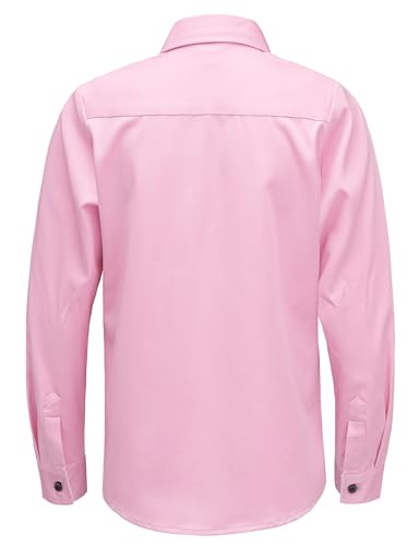 Boys Stretch Mulit-Use Dress Shirts Wrinkle Free Long Sleeve Button Down Shirts Formal Wedding Prom Shirts3