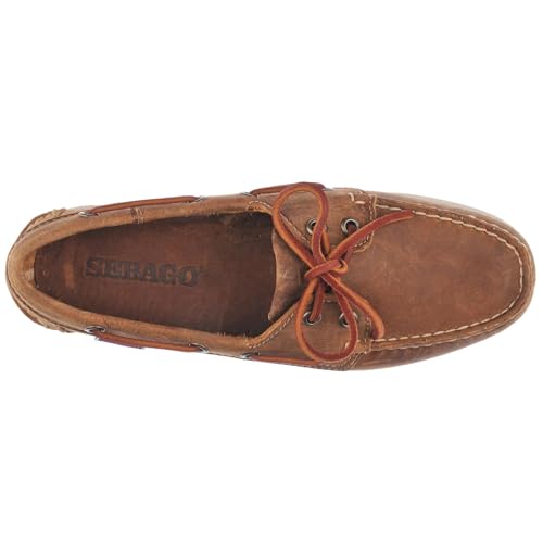 Sebago Portland Crazy H Boat Shoes for Women - Patterned & Distressed Waxed Leather Mocassins with Leather Sock Lining and Non-Marking, Non-Slip Rubber Outsoles3