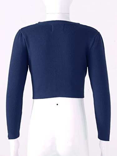 Sholeno Kids Girls Long Sleeve Sweater Button Down Knit Cardigan Solid Color Crochet Cropped Top Dress Coat3