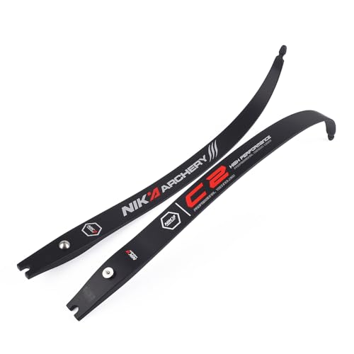 Nika Archery Cornerstone C2 68 inch Recurve Bow Carbon ILF Limbs Black Color for @25H 16 lb Practice Training Competition