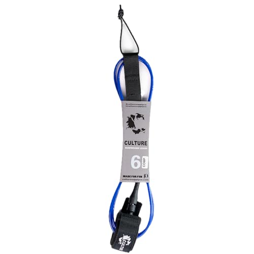 Laisse de surf Culture Supply 1,8 m Comp bleu pour planche de surf courte