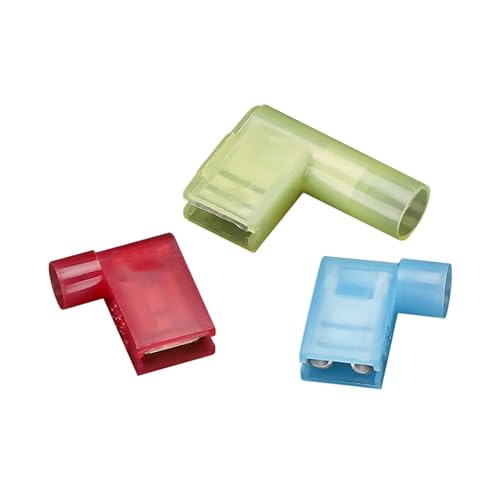 Crimp terminal nylon bleu 6.3mm cosse à sertir isolée coudée angle droit pour électricien