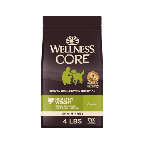 Wellness CORE Dry Dog Food, Grain-Free, High Protein, Natural, Healthy Weight Turkey & Chicken...