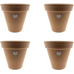 Macetas Barro Altas CERÁMICA RAMBLEÑA | Macetas de Barro Rojo | Maceta Grande | Macetas cerámica | Macetas Exterior | Maceta Modelo J32 - Pack x4 | 20x20x17 cm