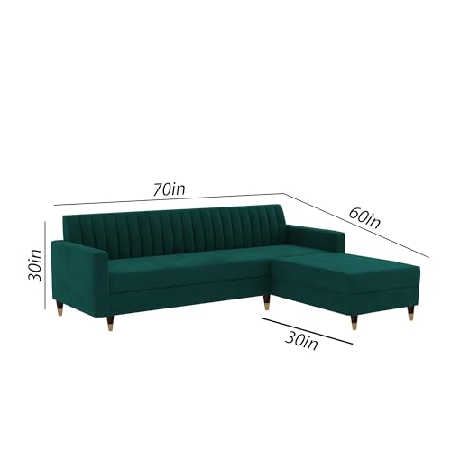 Image of Casaliving Garcia 4 Seater L Shape Convertible Sofa Set for Living Room, 3 Seater & Ottoman Modular Sectional Couch for Small Space (Pine Colour Premium Fabric)