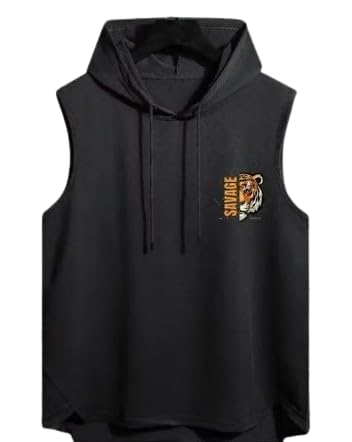 Printed Cotton Blend Sleeveless Tee for Men – Perfect for Summer-image-40