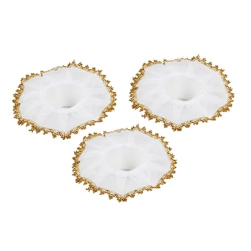 KONTONTY Flower Bouquet Holder in Lace Collar for Wedding and Bridal 3 Pieces Set Collar Bouquet Holder Wedding Supply Random Color