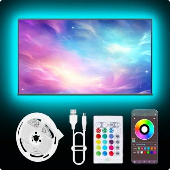 Image of NBBUFF Led Lights for TV for 32-65 Inch, 13.2ft TV Led Backlight, RGB Led Strip Lights Music Sync Color Changing, USB Light Strip with Remote, App Control Led Lights for Bedroom, Gaming Ligths